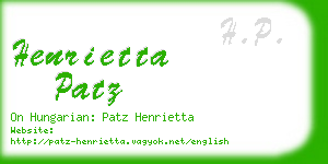 henrietta patz business card